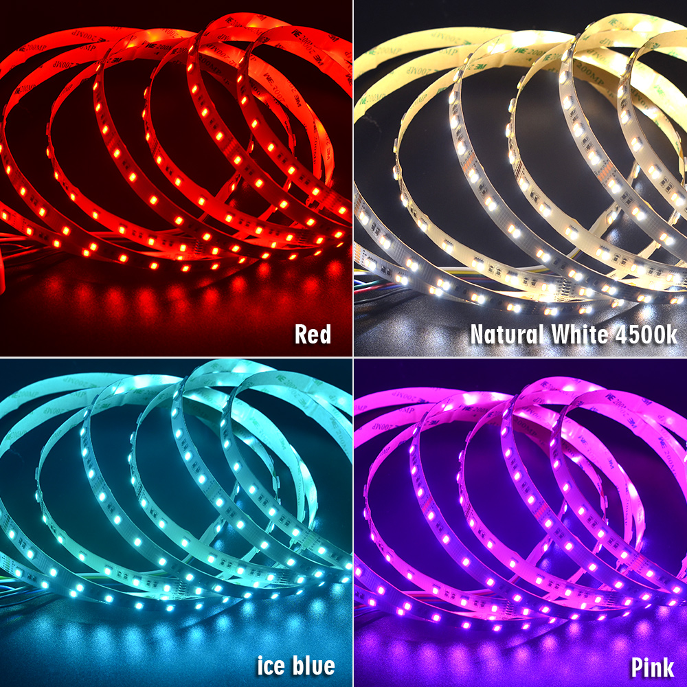 5in1 RGBCCT Color Changing Lights - 12mm 24V/12V 5050 LED Strip - 60LEDs/m